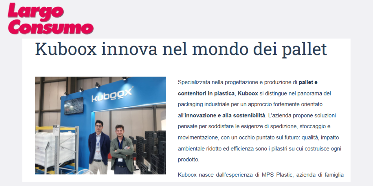 Innovazione nel mondo dei pallet in plastica: la nostra visione raccontata su Largo Consumo